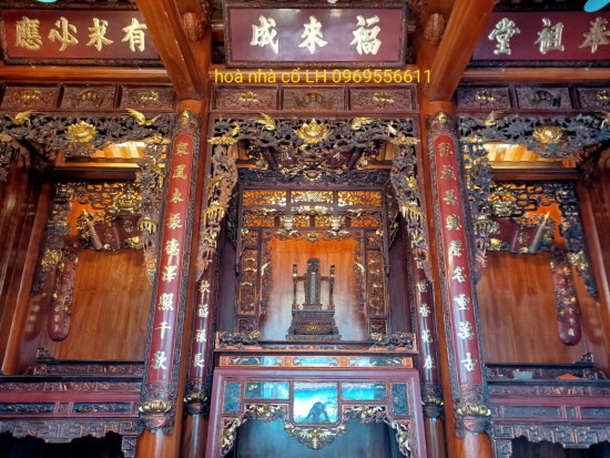 Chất liệu bê tông: hoành, dui, nóc, cửa bức bàn (lim xanh Nam Phi)