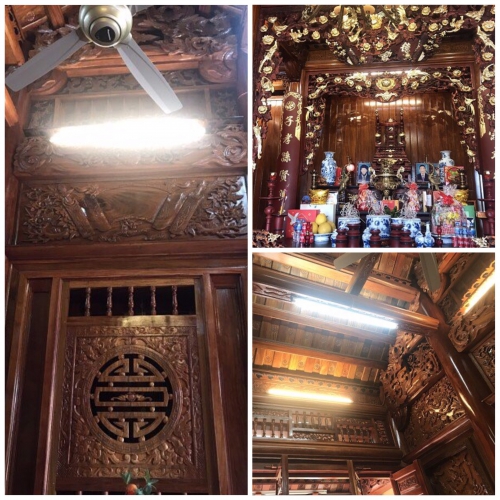 Ngắm nhìn hoa văn chạm trổ nhà gỗ anh Sáng ở Mê Linh-Hà Nội