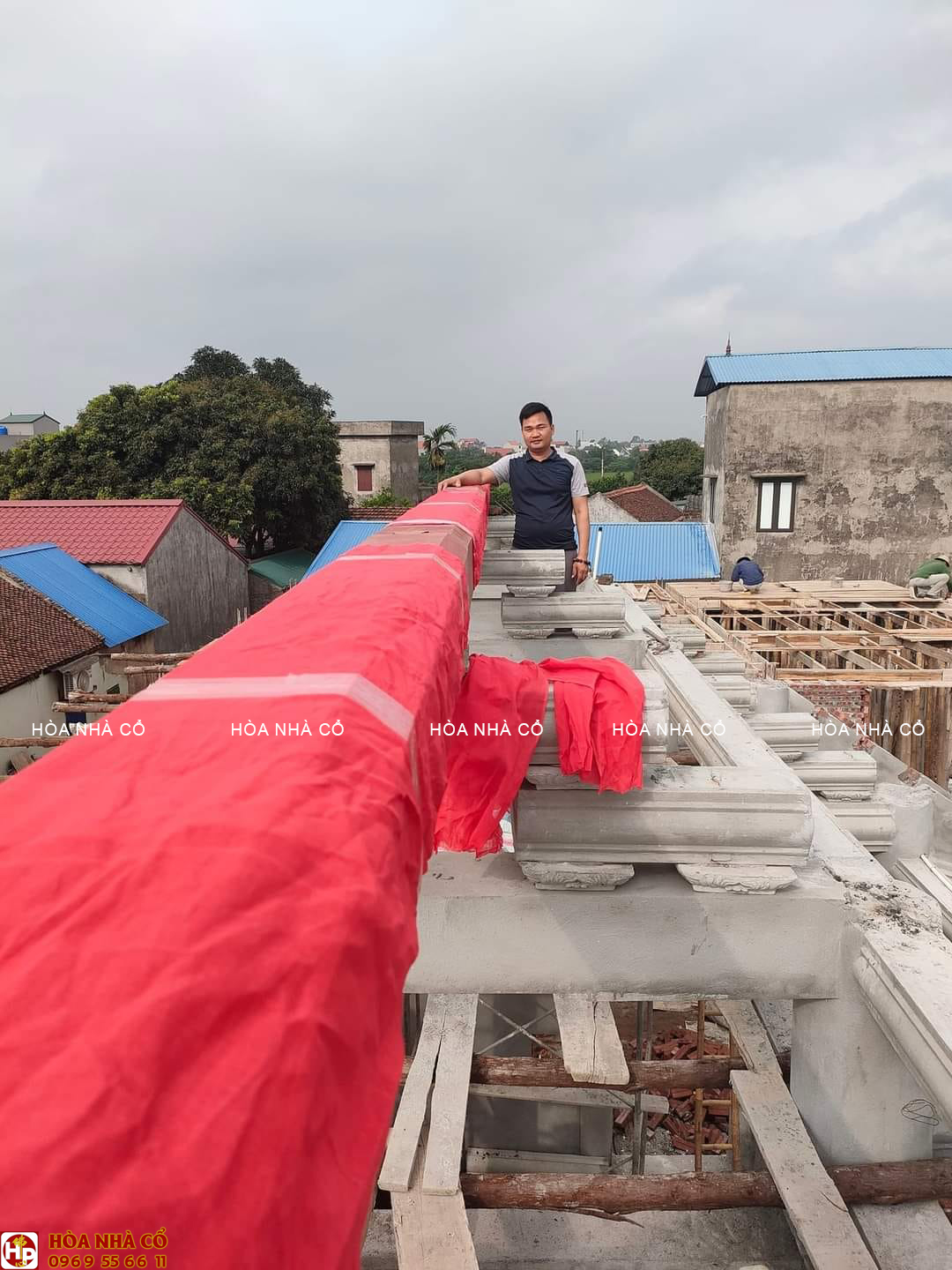 Lễ đặt nóc nhà thờ 3 gian tại Hưng Yên